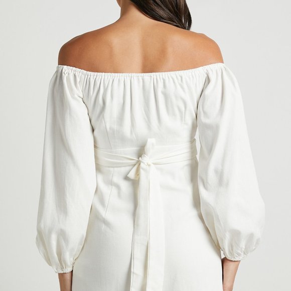 Showpo White Mini Dress Linen - Picture 4 of 4